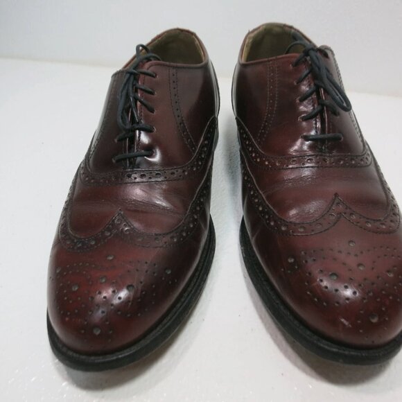 Thom McAn Brogue Leather Wingtip Derby Dress Shoes Men's Footwear Sz 9.5 W - Picture 4 of 7